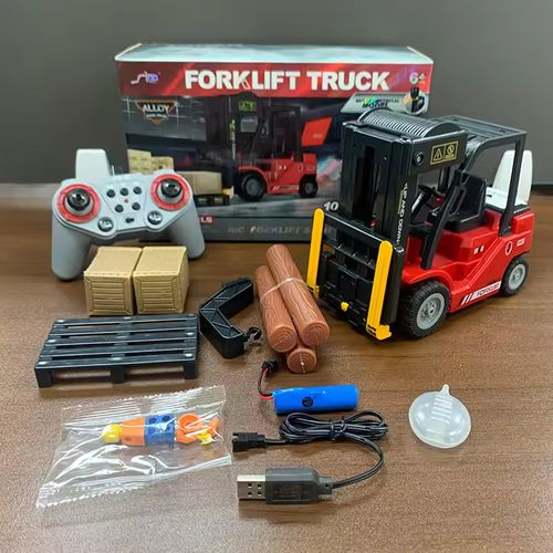 New Alloy 11 channel Remote Control Forklift Crane Lifting Musical Spray Scene