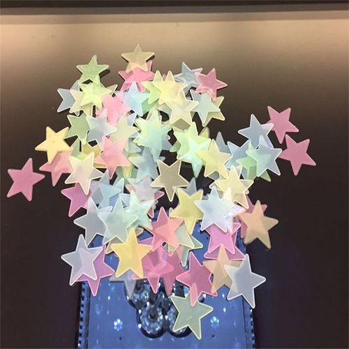 100pcs 3D Stars Glow In The Dark Wall Stickers Luminous