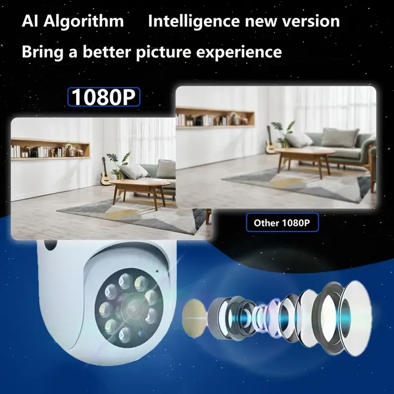 USB light bulb camera wireless wifi high-definition night vision PTZ control ceiling wall-mounted security monitoring
