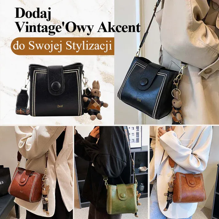 Vintage Bag with Adjustable, Wider Shoulder Strap （Black）