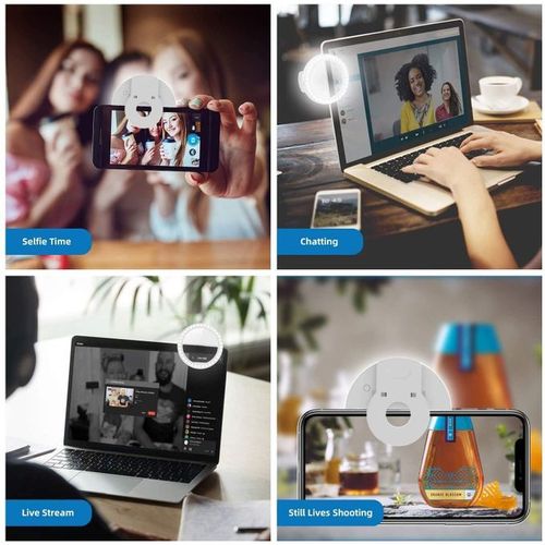 Rechargeable Selfie LED Ring Fill Light For Phone-white