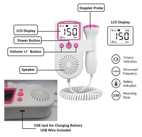 Doppler fetal heart rate monitor for home use
