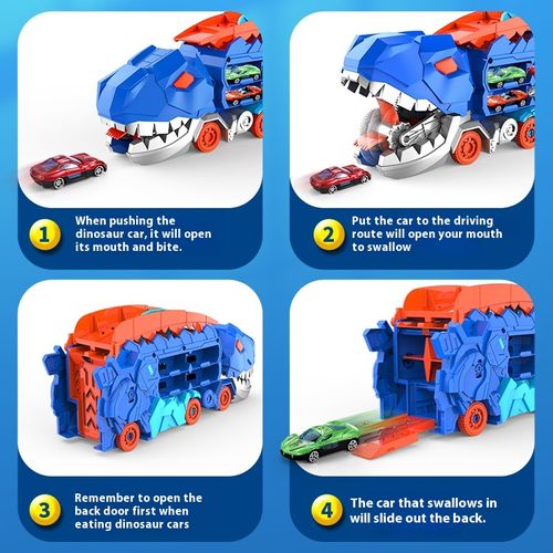 Hot Tyrannosaurus Rex Hauler Dinosaur Wheels Devouring Car T-Rex Transformed Track Slide Car Children's Toy
