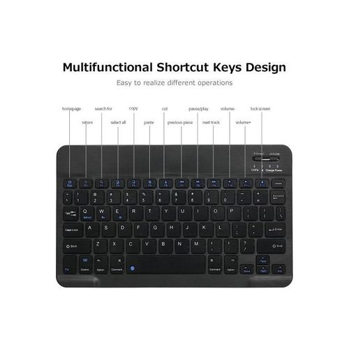 10inch BT Rechargeable Mini Keyboard Mouse Combo 78 Keys
