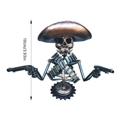 Cowboy Skull Gunslinger Hood Ornament Sculpture