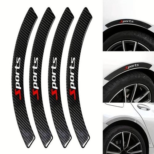 4pcs Car Anti-collision Strips, Carbon Fiber Wheel Decorative Strips, Bumper
