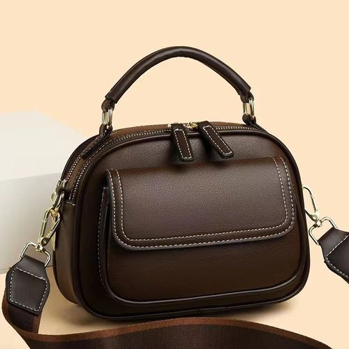 Duo Design double-layer shoulder bag with wide strap