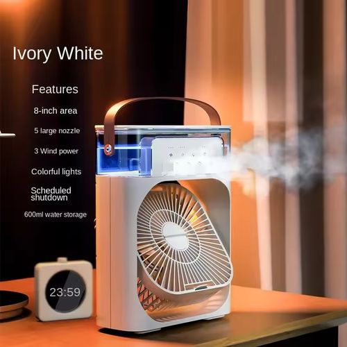 5 Hole Mist Humidifying USB Mini Fan with Lighting