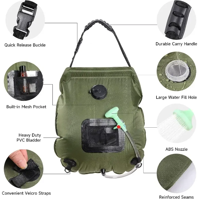 5-Gallons Camping Shower Bag