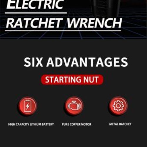 Cordless Electric Ratchet Wrench Set, 12V Power Ratchet Tool Kit With 2 Packs 2000mAh Lithium-Ion Battery And Charger