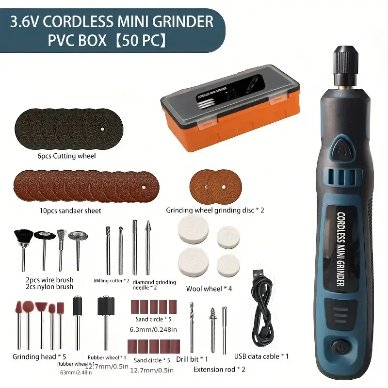 Mini Electric Grinder Pen - Compact, USB Rechargeable, Handheld Engraving Tool for Jade, Polishing, and DIY Projects - Portable, Easy-to-Use, and Versatile Power Tool with Electric Grinder Set