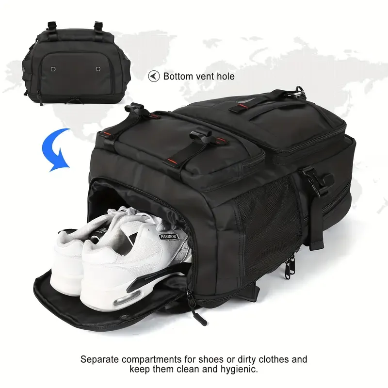 Backpacks for men and women with shoe compartment