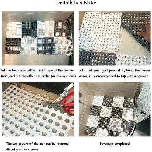 8Pcs Bathroom and Bathroom Splicing Non-Slip Mat Shower Waterproof Mat PVC Household Non-Slip MatHollow Anti-Slip Mat(30*30cm)