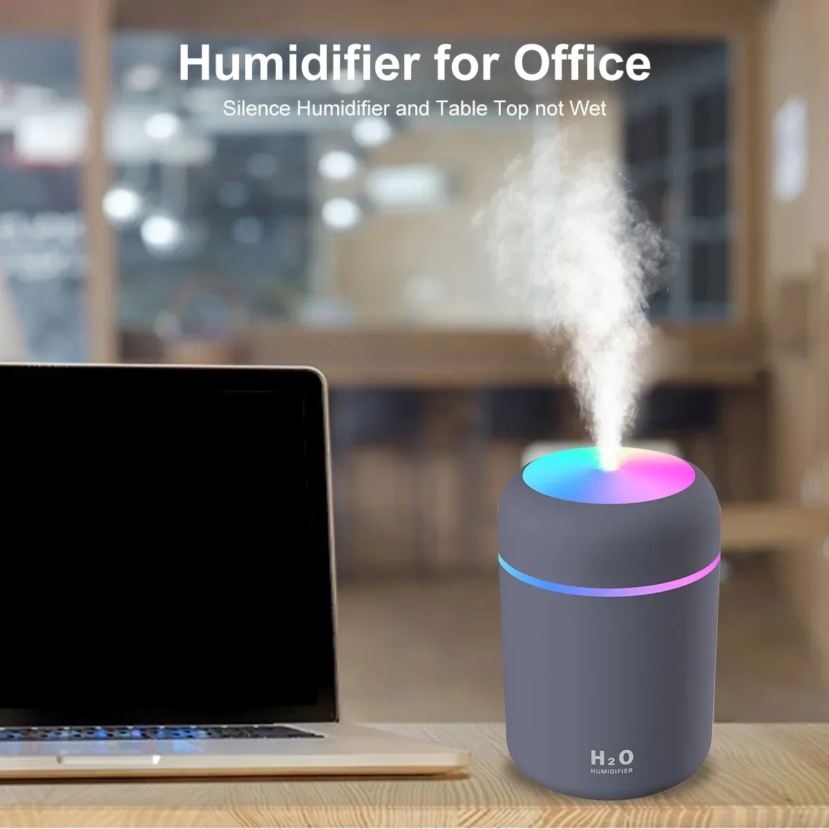 300mL Air Humidifier USB Air Diffuser Colorful Light Quiet