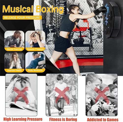 Wall Mounted Boxing Machine with LED Light and Bluetooth Music Electric Boxing Machine,Improve Hand-Eye Coordination and Relieve Stress,for Home Exercises,BoxingMachine