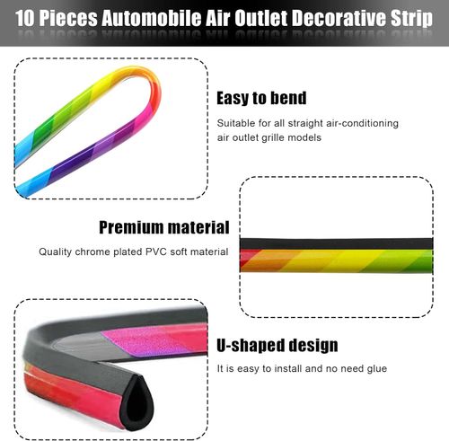 20 pieces Car Air Conditioner Decoration Strip for Vent Outlet