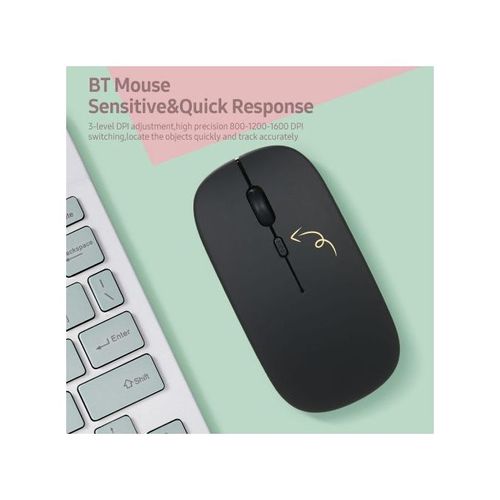 10inch BT Rechargeable Mini Keyboard Mouse Combo 78 Keys