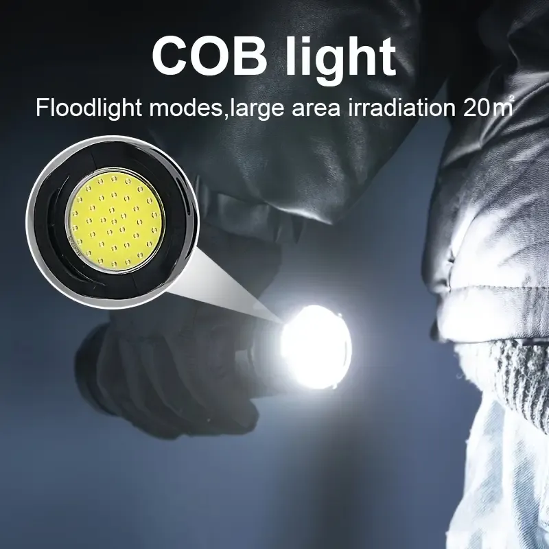 New Most Powerful Led Flashlights Tactical Rechargeable Flashlight Built-in 15000mAh Battery Long Range Spotlights Torch Light with COB Light