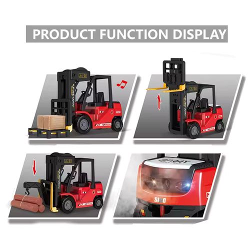 New Alloy 11 channel Remote Control Forklift Crane Lifting Musical Spray Scene