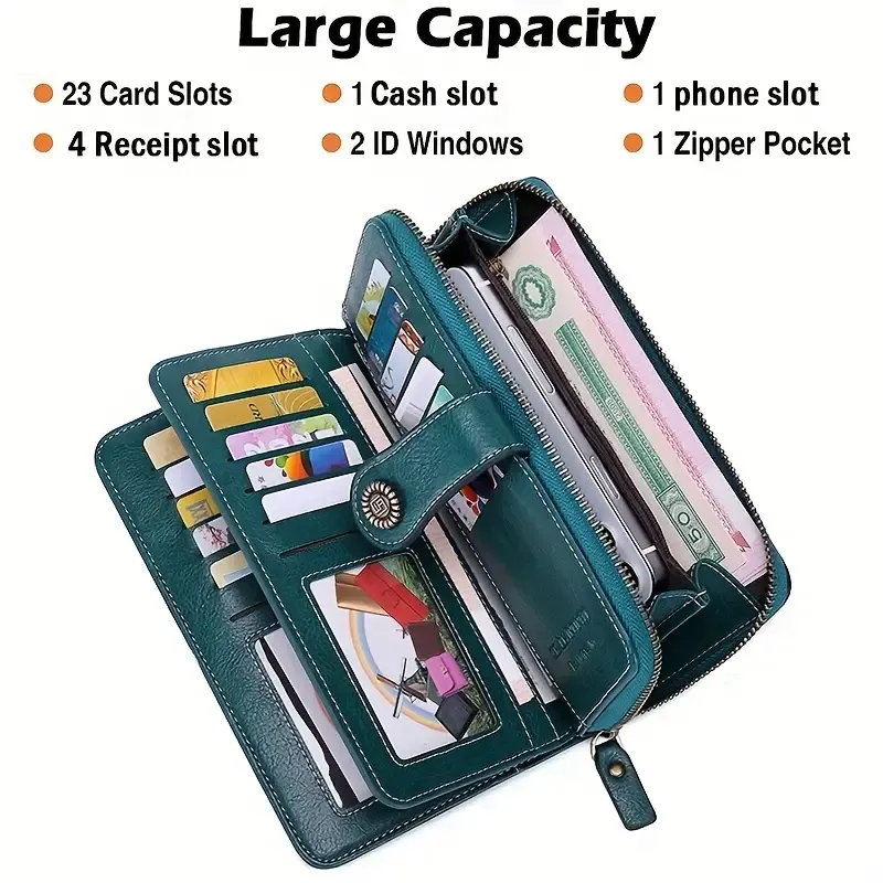 RFID Blocking Large Capacity Wallet