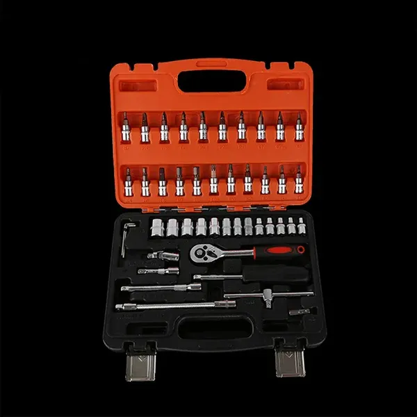 Set of 46pcs Manual Machine Auto Repair Combination Tool sets Hand Impact Spanner Small Socket Wrench set