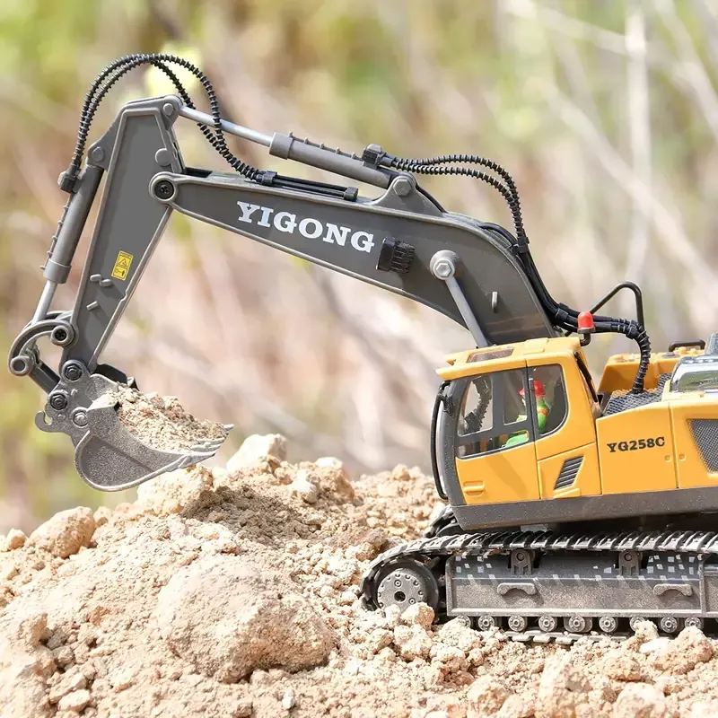 Children's large alloy remote control excavator 11 channel crawler excavator boy engineering remote car control toys