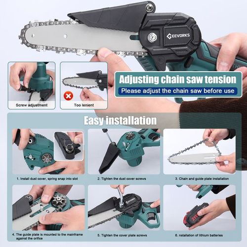 GEEVORKS 6inch Portable Electric Pruning Saws Rechargeable 1500mAh