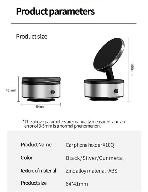 Vacuum Magnetic Car Phone Holder - Electric-Manual, Magnetic Car Suction Cup Folding Holder, 360° Rotating Adjustable Suction Cup Magnetic Phone Holder, Suitable for Cars, Gyms, Mirrors, Smooth Surfaces