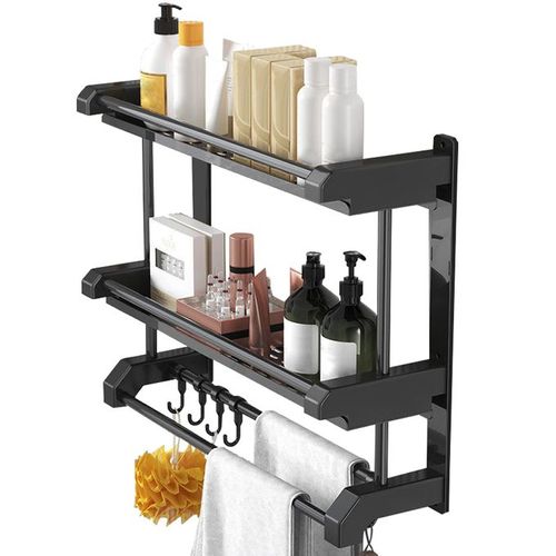 Bathroom Rack Wall-mounted Towel Rack- Double Layer - 50cm