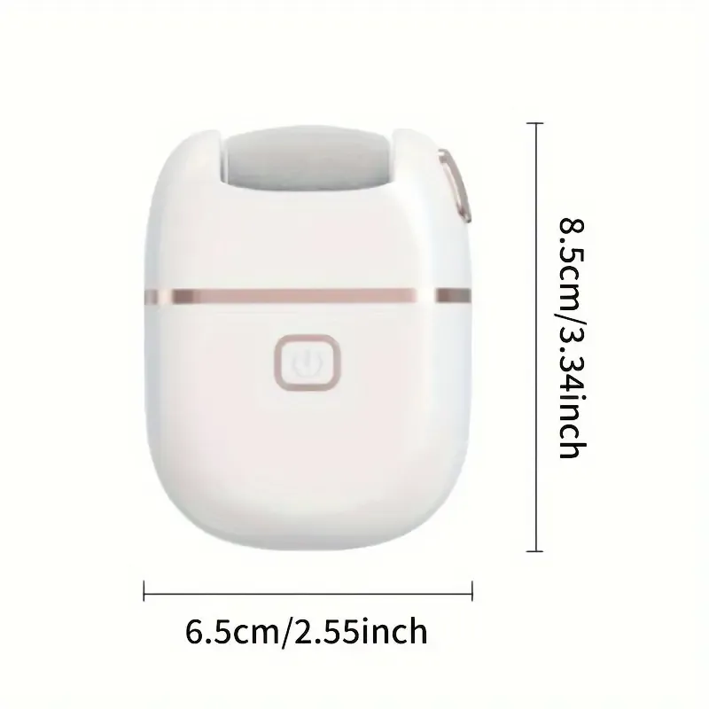 Rechargeable 1pc Electric Foot Grinder - Portable USB Charging, Three Replaceable Grinding Heads for Thick Leather Polishing, Cracked & Dry Skin Care-White