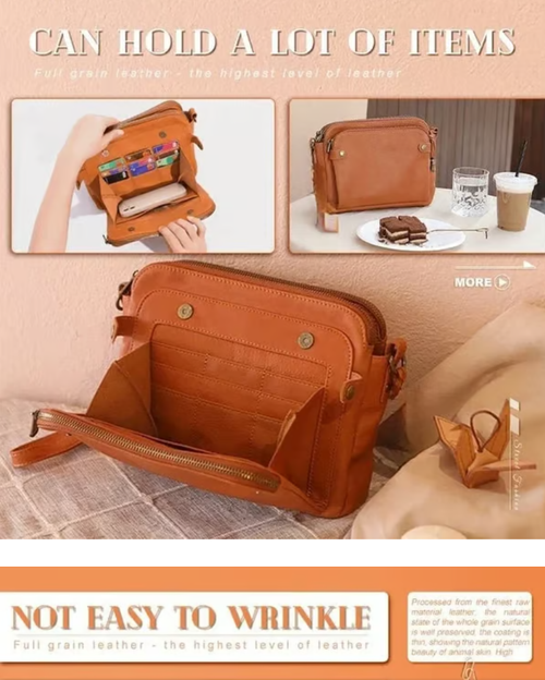 Crossbody Leather Shoulder Bags and Clutches