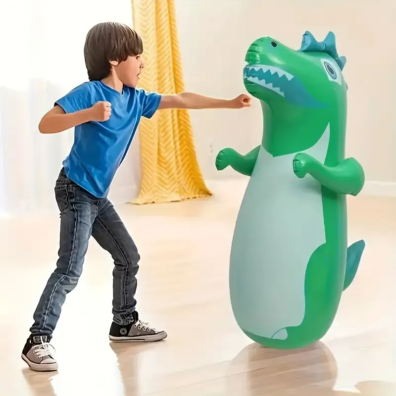 Inflatable Dinosaur Tumbler 90cm Children's Inflatable Boxing Pillar Props Vent Toy