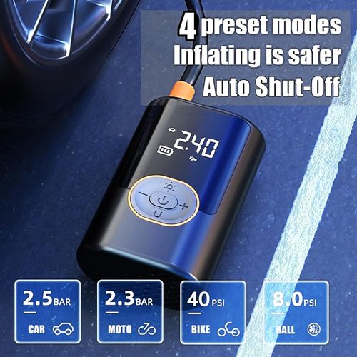 Tire Inflator Portable Air Compressor for Car Tires - 150PSI Fast Inflate Smart Air Pump Quiet for Car, Motorcycle, Bike, Ball, with Digital Tire Pressure Gauge & Air Inflator Kit