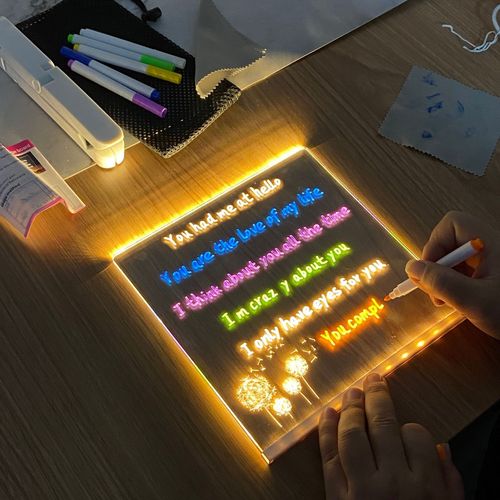 Modern USB LED Acrylic Message Board with Stand(30*20CM)