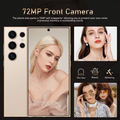 S24 Ultra Black Unlocked Dual SIM 4G Android Phone with Android 13, 16GB+1TB RAM, 7.3-inch HD Display, 8000mAh Battery, Face Recognition, GPS, Built-in Pen, Comes with Earphones, Case, Type-cu Cable, Screen Protector, Festive Birthday Gift!