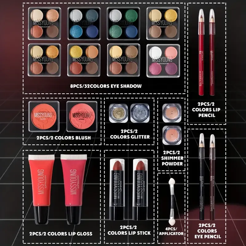 Makeup Set Eyeshadow Lipstick Set Lip Gloss Cosmetic Gift Box Set Beauty Gift Box Set