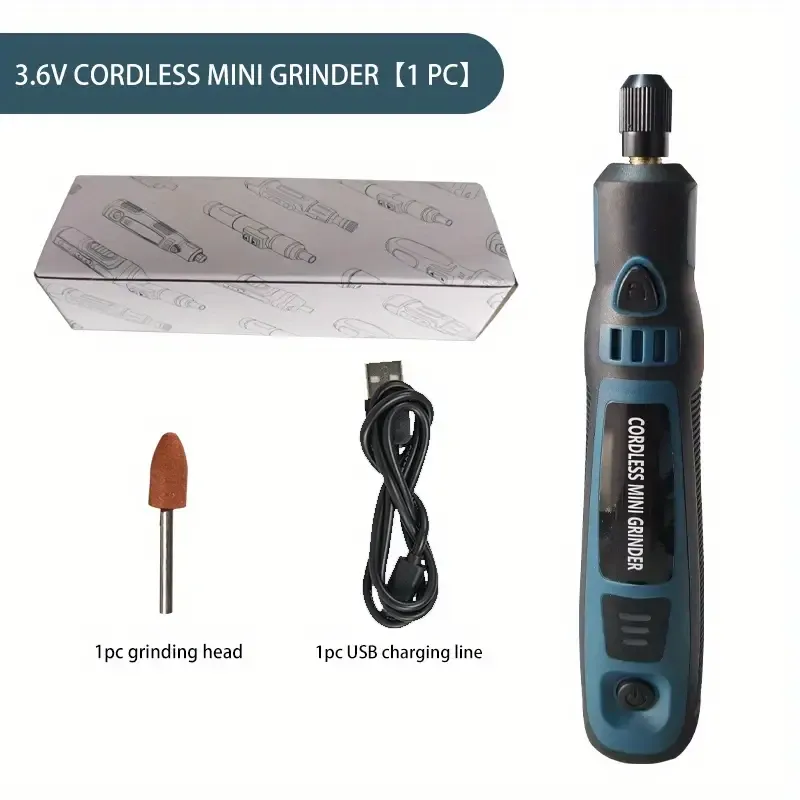 Mini Electric Grinder Pen - Compact, USB Rechargeable, Handheld Engraving Tool for Jade, Polishing, and DIY Projects - Portable, Easy-to-Use, and Versatile Power Tool with Electric Grinder Set