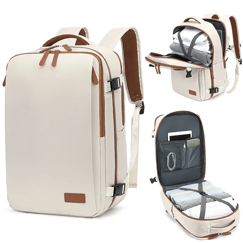 Travel Backpack 46x20x30 Cabin Plane Waterproof Expandable Weekender Laptop With USB Port Ryanair Carry-On Women Men Backpack W02