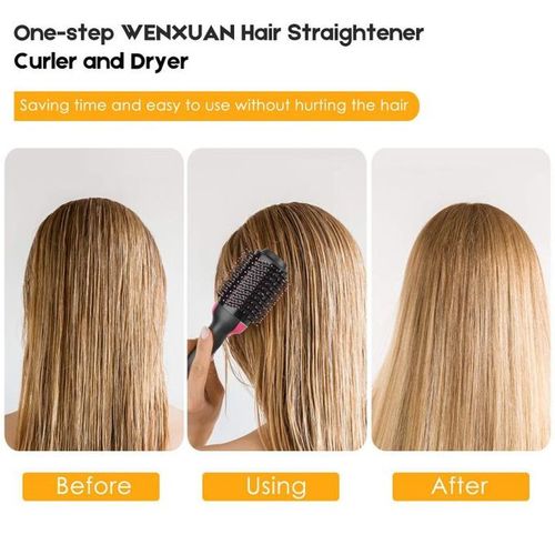 2 In 1 Multifunction Hair Dryer Straightener Curler Blow Hot Brush Electric Comb Stretcher