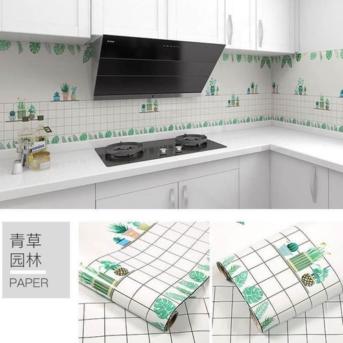 Kitchen Wall Stain Prevention Sheet Heat Resistant Sheet Waterproof Oil Proof Stain Resistant Wallpaper( 500x60CM)