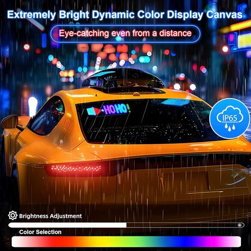 Large Dynamic Devil Eye LED Light Screen for Car Window, Programmable Flex Car LED Display, Devil Eye Light Sign for Car, Store, Party, Bar, Hotel