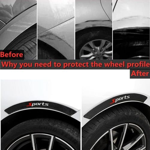 4pcs Car Anti-collision Strips, Carbon Fiber Wheel Decorative Strips, Bumper