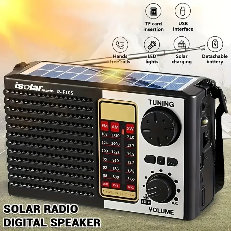IS-F10BTS Multi-Functional All-Band Bluetooth Speaker and Solar Emergency Radio