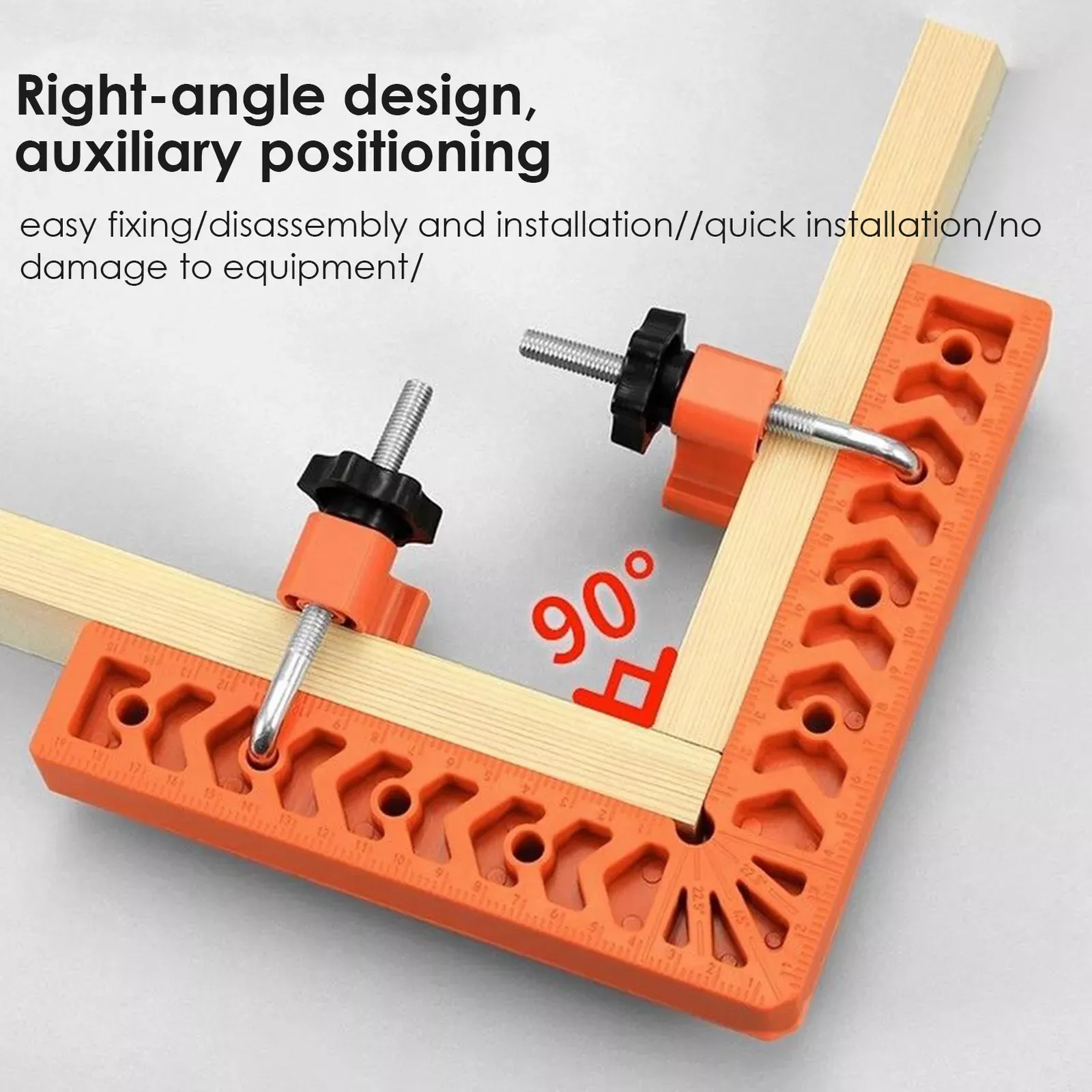 Right Angle Locator 90 Degree Ruler L Type(3 Inches*4+4 Inches*4+Locking Clips*8)