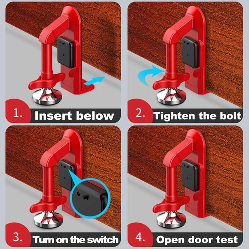 Portable Alarm Door Stoppers for Bottom of Door Security.Door Lock for Travel Anti Theft Door Blocker,Hotel Room Apartment and Home Safety - Sleep with Peace of Mind