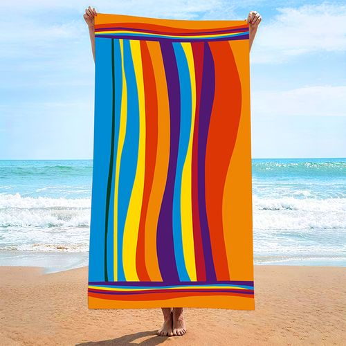 Extra Large Striped Beach Towel - Ultra-Soft Microfiber