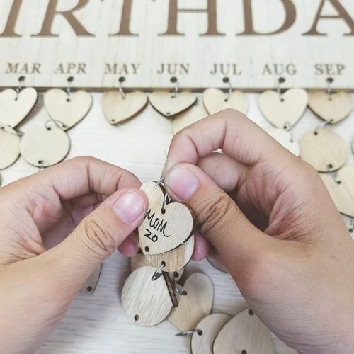 Wooden Birthday Reminder Calendar - Family Wall Hanging Birthday Calendar Board