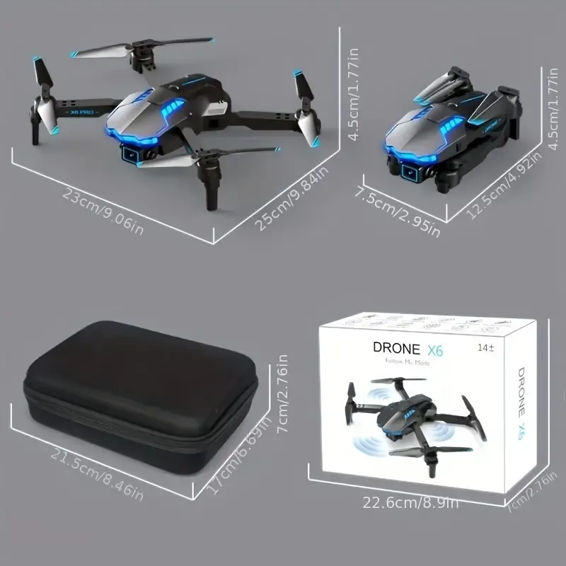X6 drone high-definition aerial photography optical flow positioning 4k dual camera three-sided obstacle avoidance and fixed height remote control aircraft toy