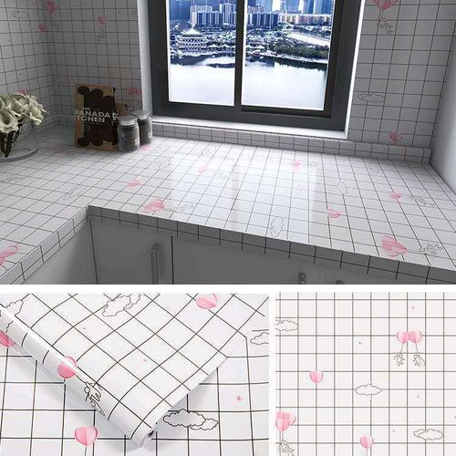 Kitchen Wall Stain Prevention Sheet Heat Resistant Sheet Waterproof Oil Proof Stain Resistant Wallpaper( 500x60CM)