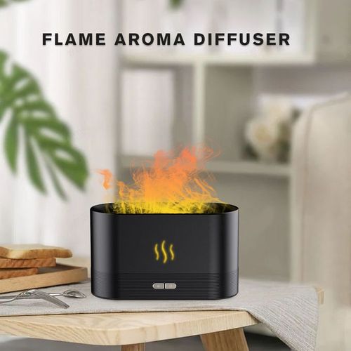 180ml Flame Humidifier with Aroma Diffuser   Auto Shut-Off Feature Mute Aromatherapy Machine